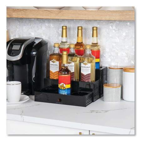 Mind Reader Foundation Collection 9-Compartment Nested Syrup Countertop Bottle Organizer, Black SYRUPH9-BLK